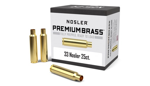 [PT-F3102N-100] Nosler Cartridge Brass Unprimed - 33 Nosler (25 count)